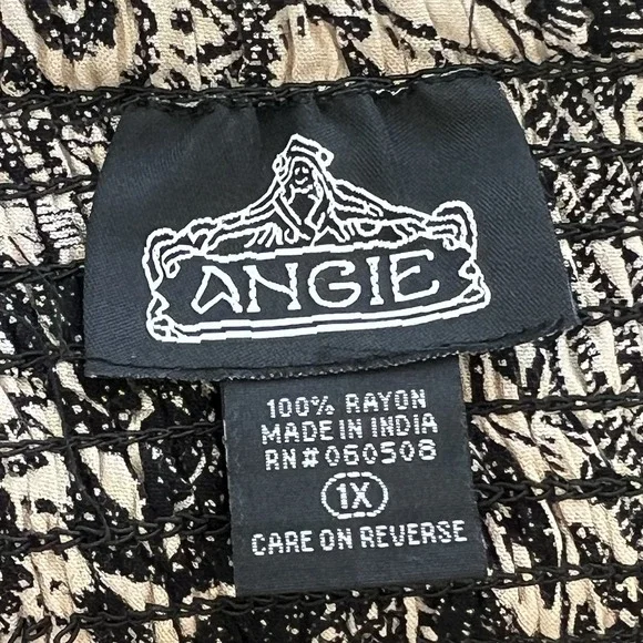 ANGIE Tropical Floral Maxi Skirt Boho Tiered Festival Womens 1X Pull On - Picture 9 of 13